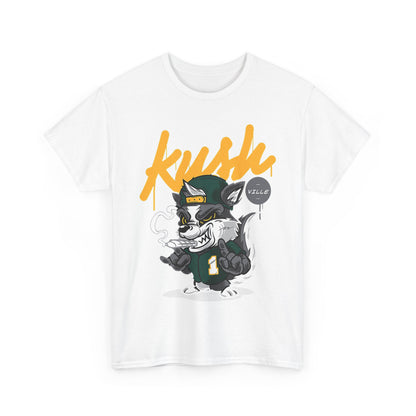 Street Style Unisex Heavy Cotton Tee - 'Kush Ville' Graphic Design