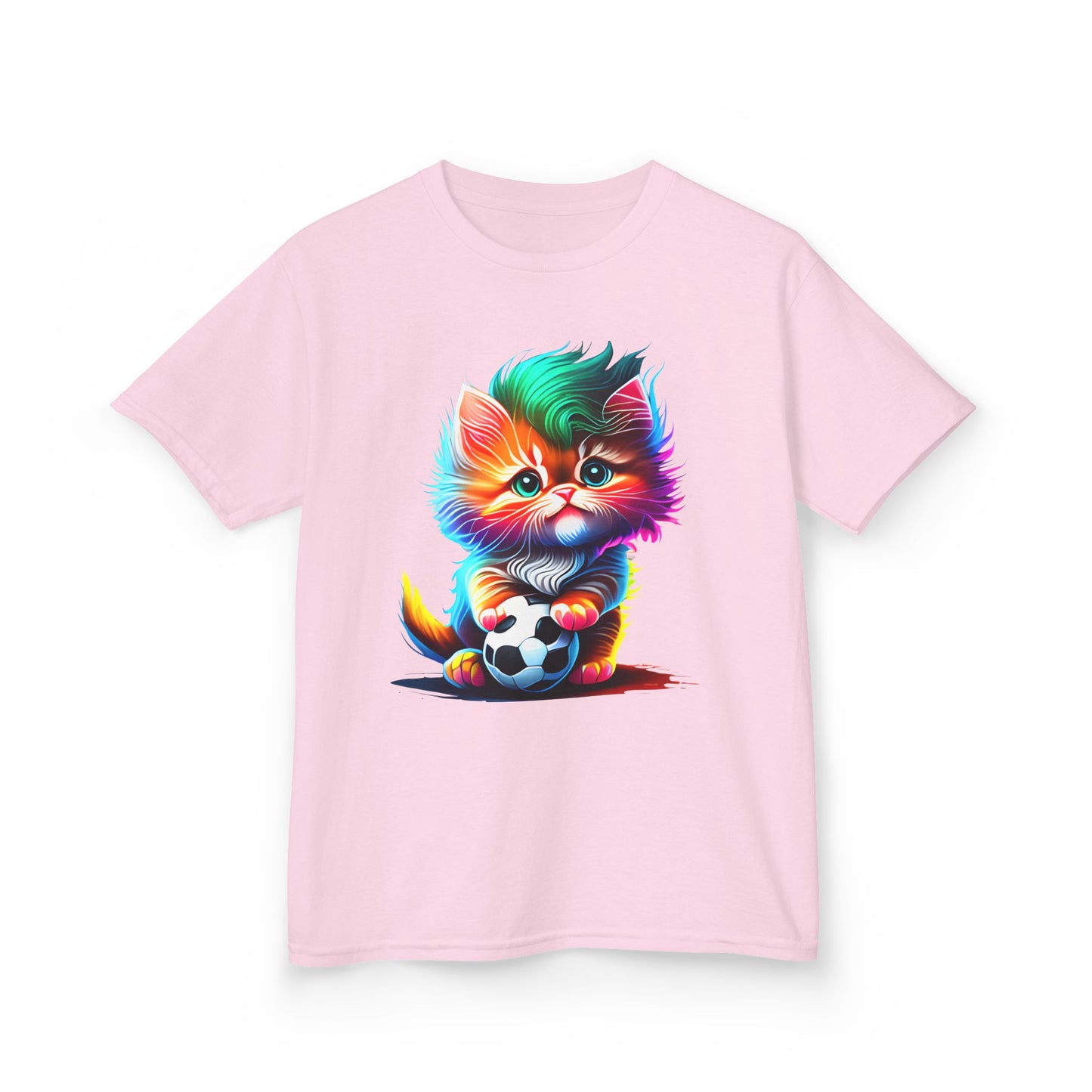 Colorful Cat Soccer Kids Heavy Cotton™ Tee