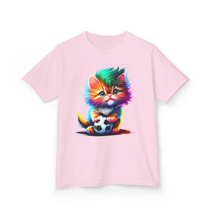 Colorful Cat Soccer Kids Heavy Cotton™ Tee