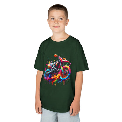 Kids' Motorcycle Graphic Tee - Vibrant Splash Design