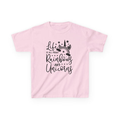 Kids Rainbow Unicorn Tee - Life is All About Fun