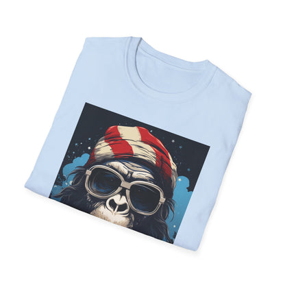 Cool Gorilla Graphic Tee, Fun Casual Wear, Perfect for Gifts, Chill Vibes, Great for Parties, Everyday Style, Unique Fashion Statement