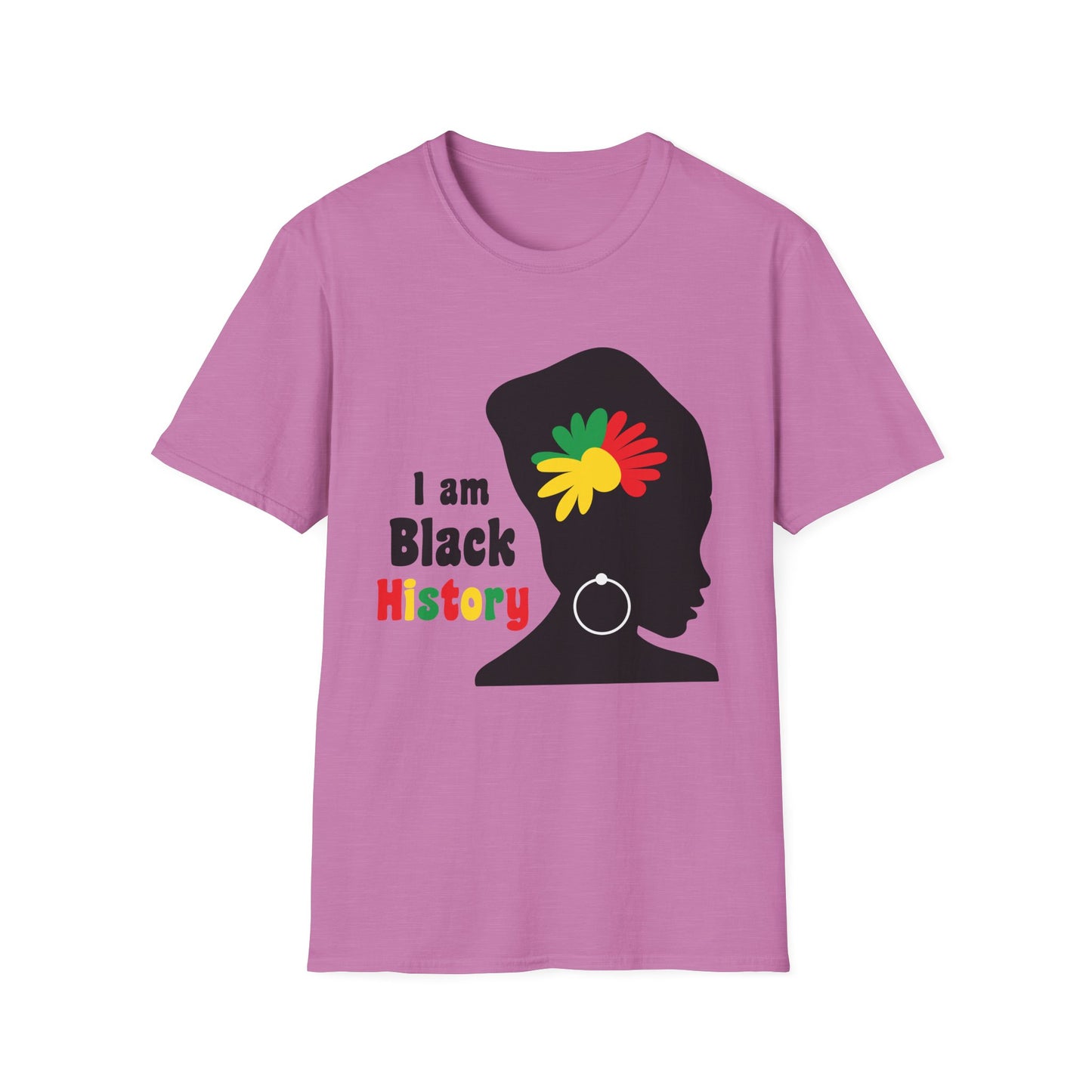 I Am Black History Unisex Softstyle T-Shirt | Black History Month Gift, Empowerment Shirt, Cultural Pride Tee, Education Awareness