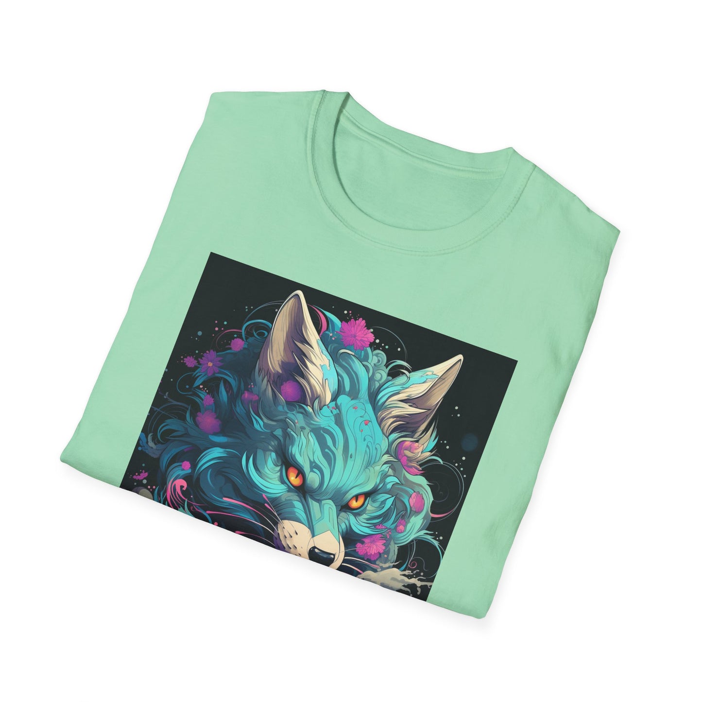 Mystical Wolf T-Shirt | Unisex Softstyle Tee, Fantasy Apparel, Gift for Nature Lovers, Unique Statement Shirt, Casual Fashion