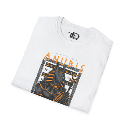 Anubis Unisex Softstyle T-Shirt, Egyptian Mythology Tee, Graphic Tee, Casual Wear for Fans, Gift for Halloween or Birthdays