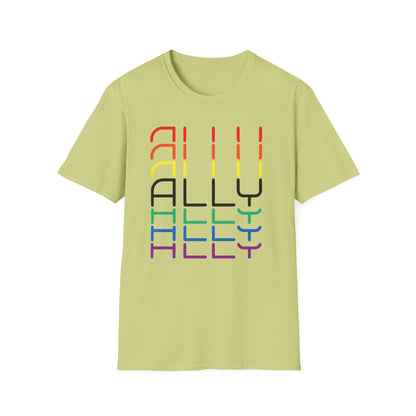 Pride Ally Unisex T-Shirt | Softstyle Tee for LGBTQ+ Support | Perfect for Pride Month, Festivals, or Everyday Wear