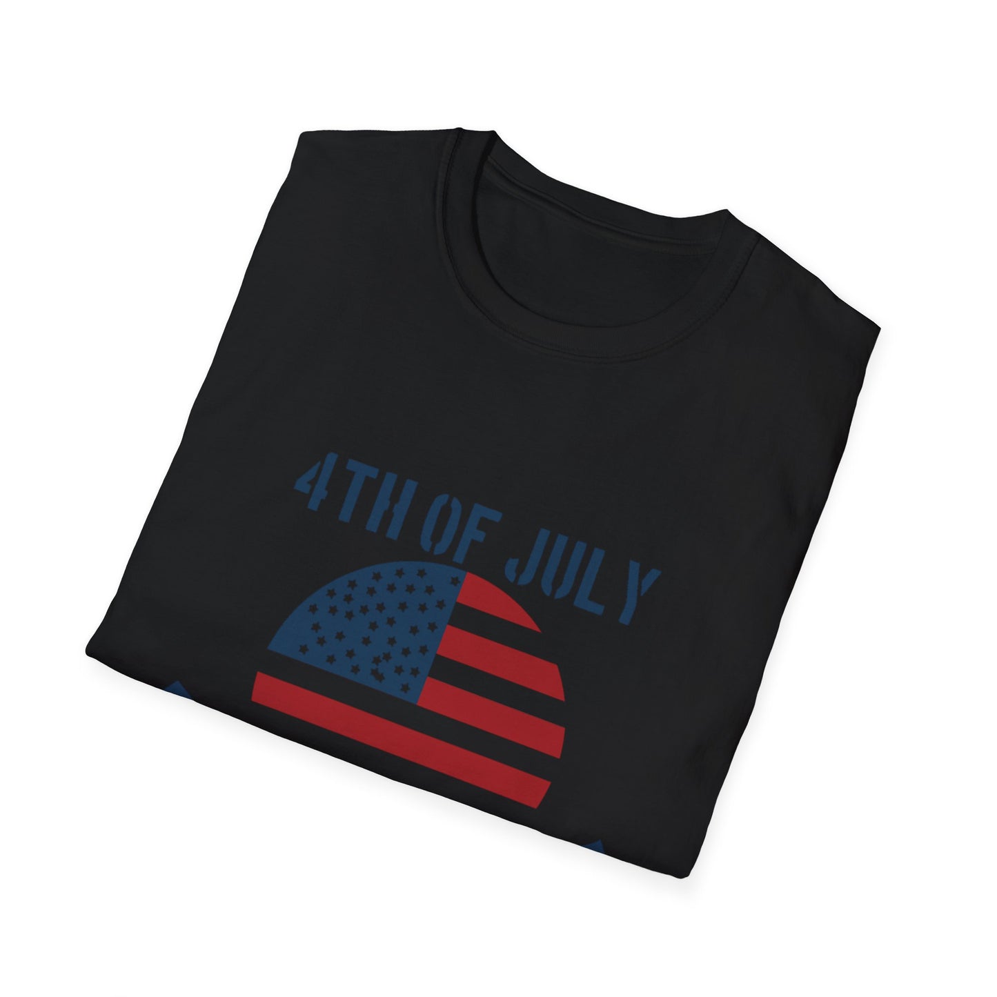 4th of July Unisex Softstyle T-Shirt, Independence Day Tee, Patriotic Shirt, July 4th Celebration Apparel, Summer BBQ Top