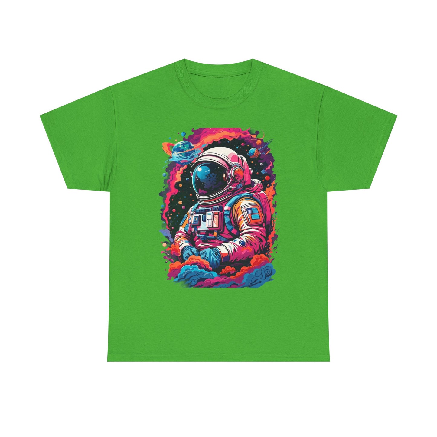 Cosmic Astronaut Unisex Heavy Cotton Tee - Galaxy Graphic T-Shirt