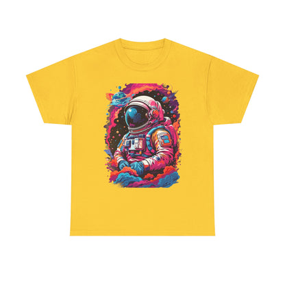 Cosmic Astronaut Unisex Heavy Cotton Tee - Galaxy Graphic T-Shirt