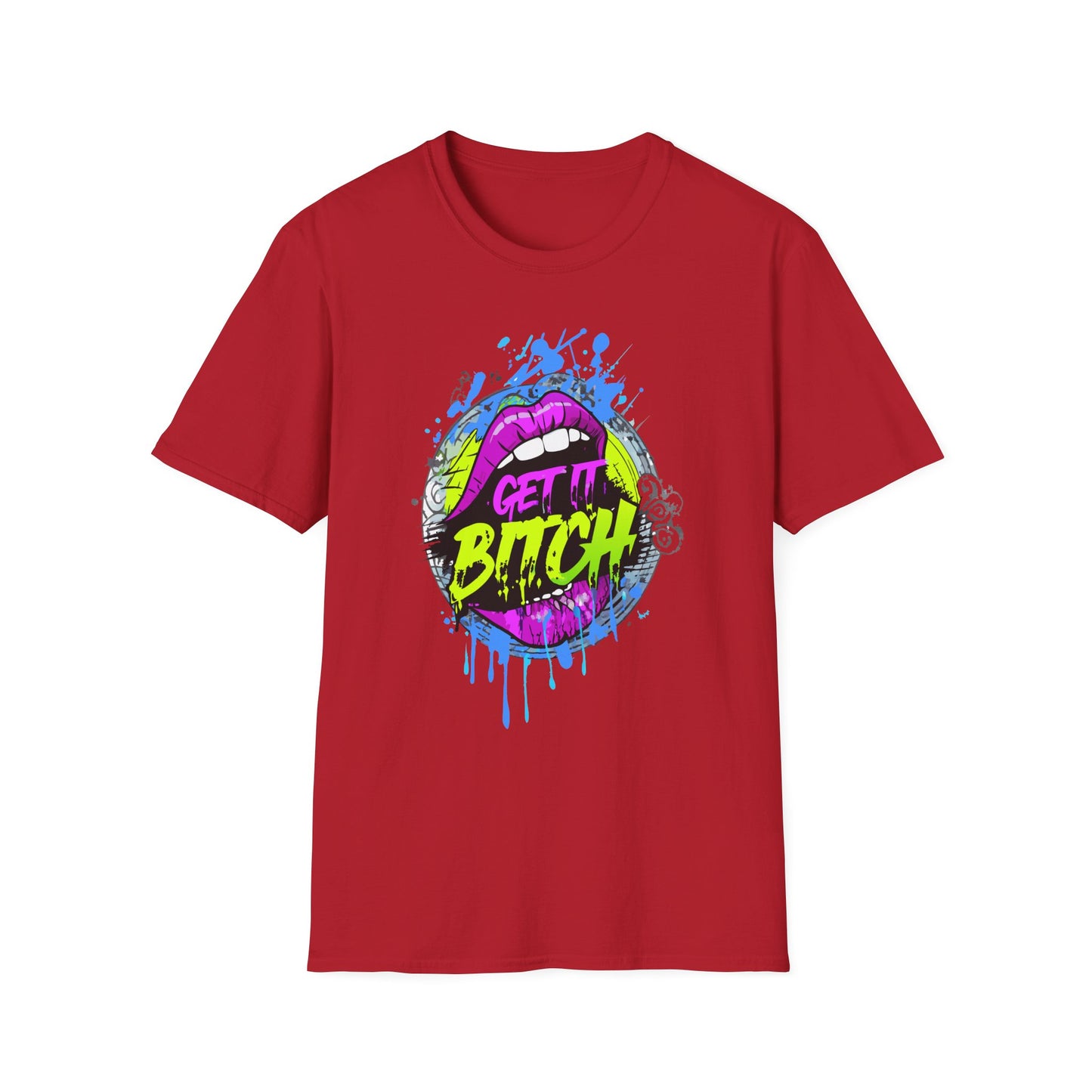 Colorful Graphic Tee for Fun Spirits | Get It Bitch Design, Unisex T-Shirt, Gift for Friends, Casual Wear, Party Shirt