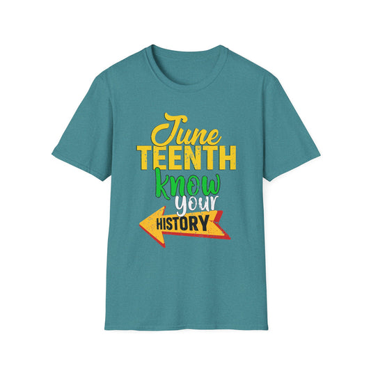 Juneteenth History Softstyle T-Shirt, Unisex Tee for Celebrations, Black History Month, Comfortable Vintage Style