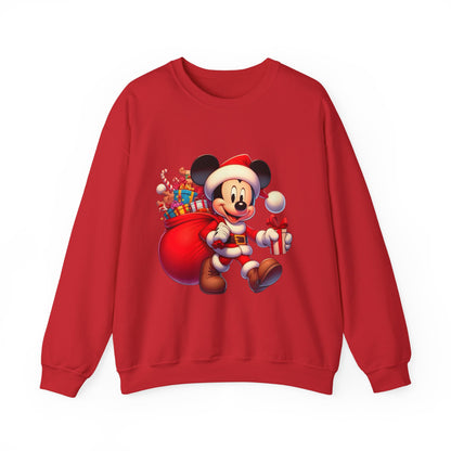 Christmas Mickey Crewneck Sweatshirt — Santa Mickey with Gifts Holiday Sweatshirt