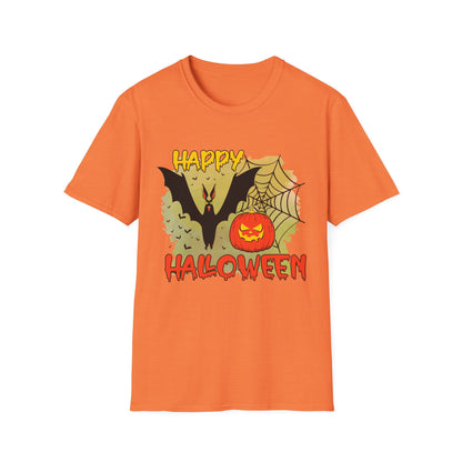 Happy Halloween Unisex Softstyle T-Shirt, Spooky Shirt, Halloween Tee, Fall Fashion, Trick or Treat Apparel