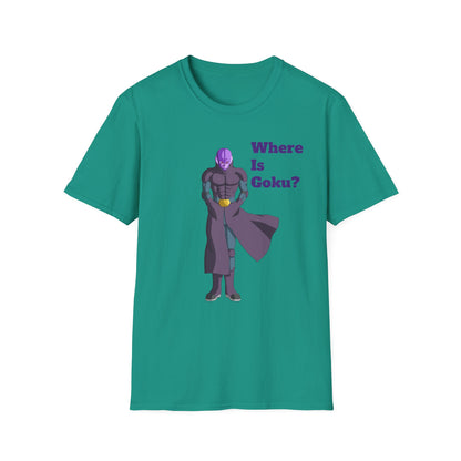 Where Is Goku? Unisex Softstyle T-Shirt for Anime Fans