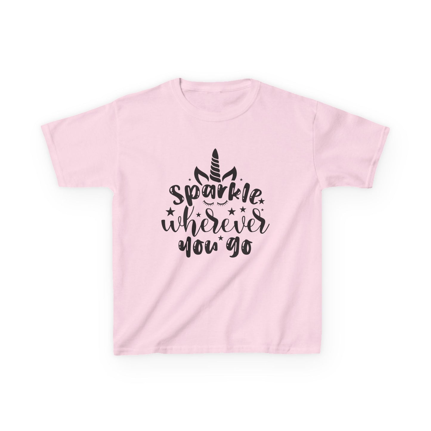 Sparkle Wherever You Go Kids Heavy Cotton Tee - Playful Unicorn Design