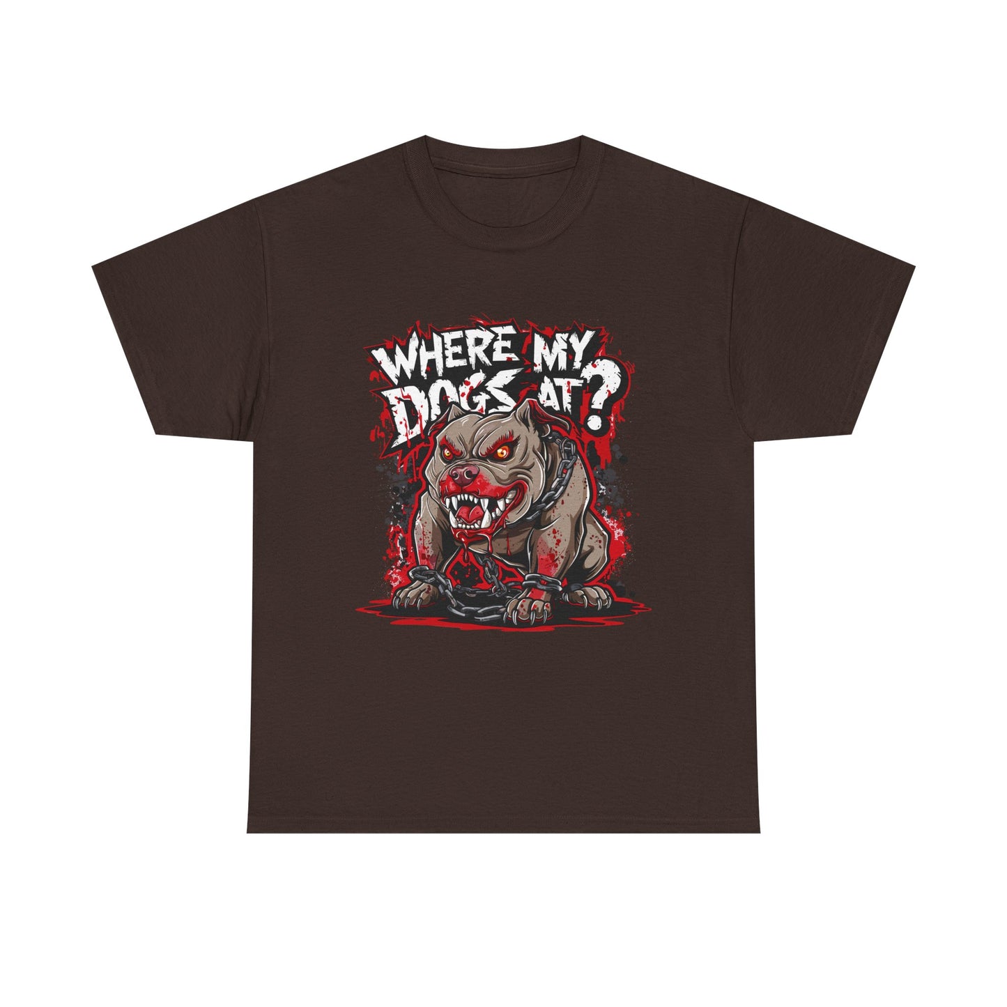 Unisex Graphic Tee - "Where My Dogs At?" Horror Style, Perfect for Halloween, Dog Lovers, Casual Wear