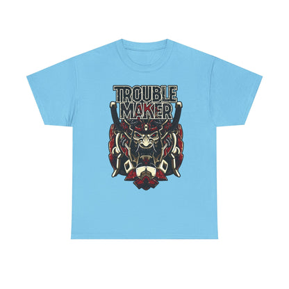 Trouble Maker Graphic Tee - Unisex Heavy Cotton Shirt for Rebels and Mischiefs