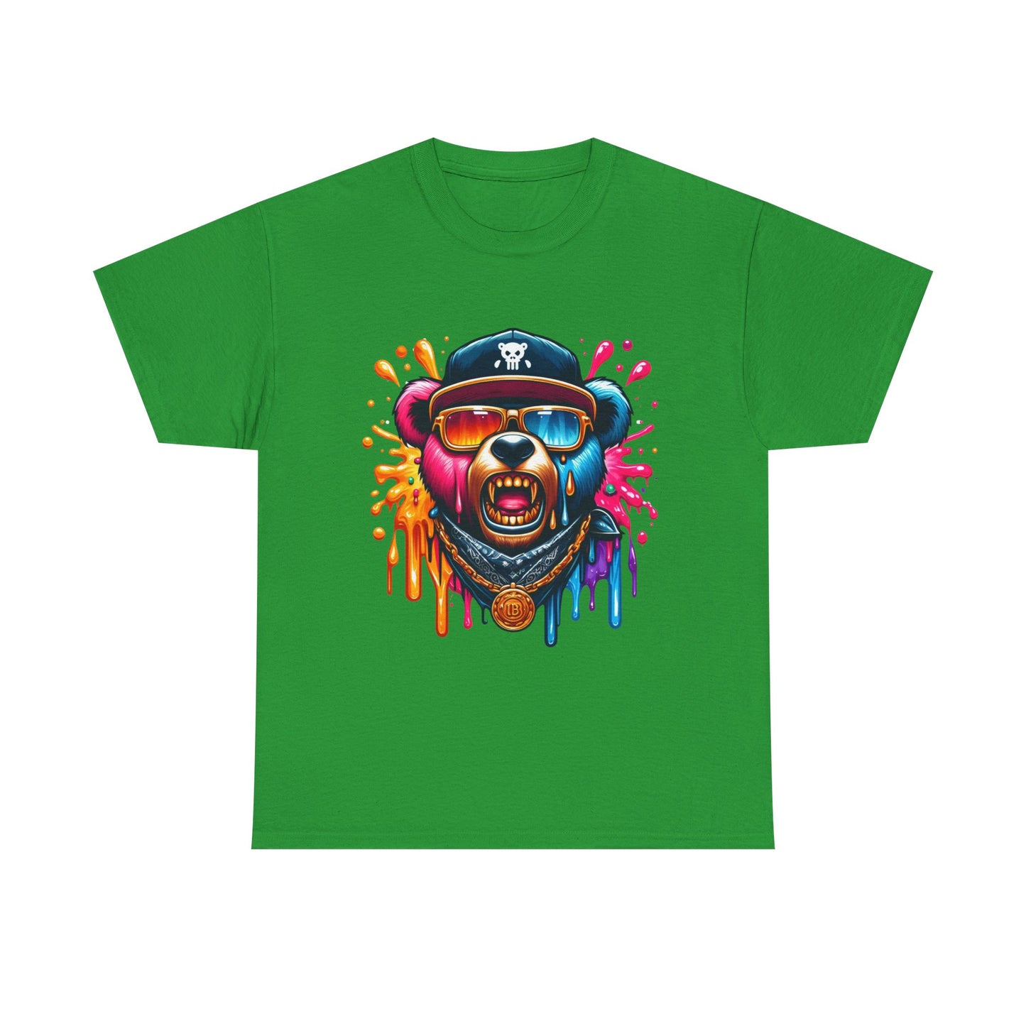 Vibrant Bear Graphic Unisex Heavy Cotton Tee - Casual Streetwear for Everyday Style