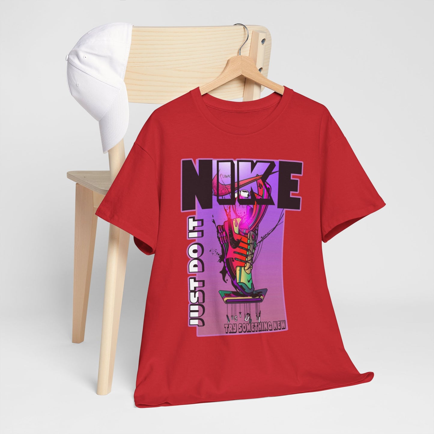 Vintage-Style Nike Unisex Heavy Cotton Tee - Just Do It Graphic Shirt