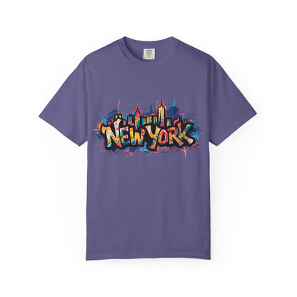 Colorful New York Graffiti T-Shirt, Streetwear Tee, City Vibe Shirt, Travel Souvenir Gift, Urban Fashion, Summer Outfit