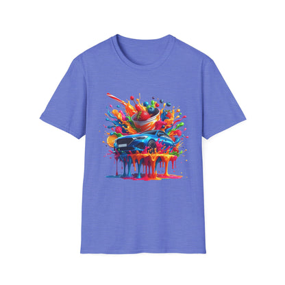 Colorful Drip Art Unisex Softstyle T-Shirt