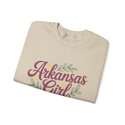 Sweatshirt — "Arkansas Girl" Floral Crewneck
