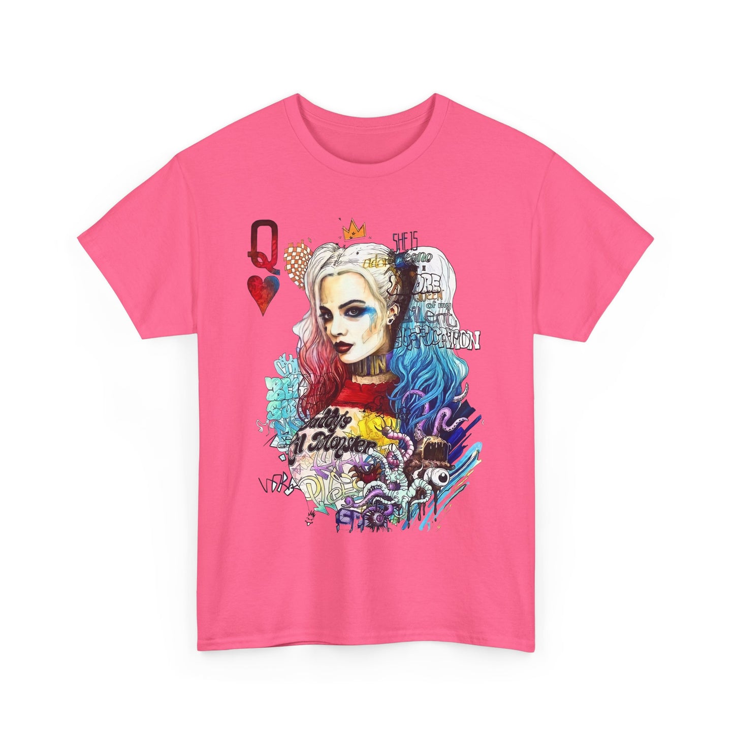 Harley Quinn Inspired Unisex Heavy Cotton Tee - Bold Graphic Design