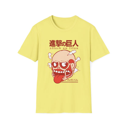 Anime-Inspired Unisex Softstyle T-Shirt, Perfect for Casual Wear, Gift for Anime Fans, Attack on Titan Tee, Streetwear Fashion, Cosplay Top