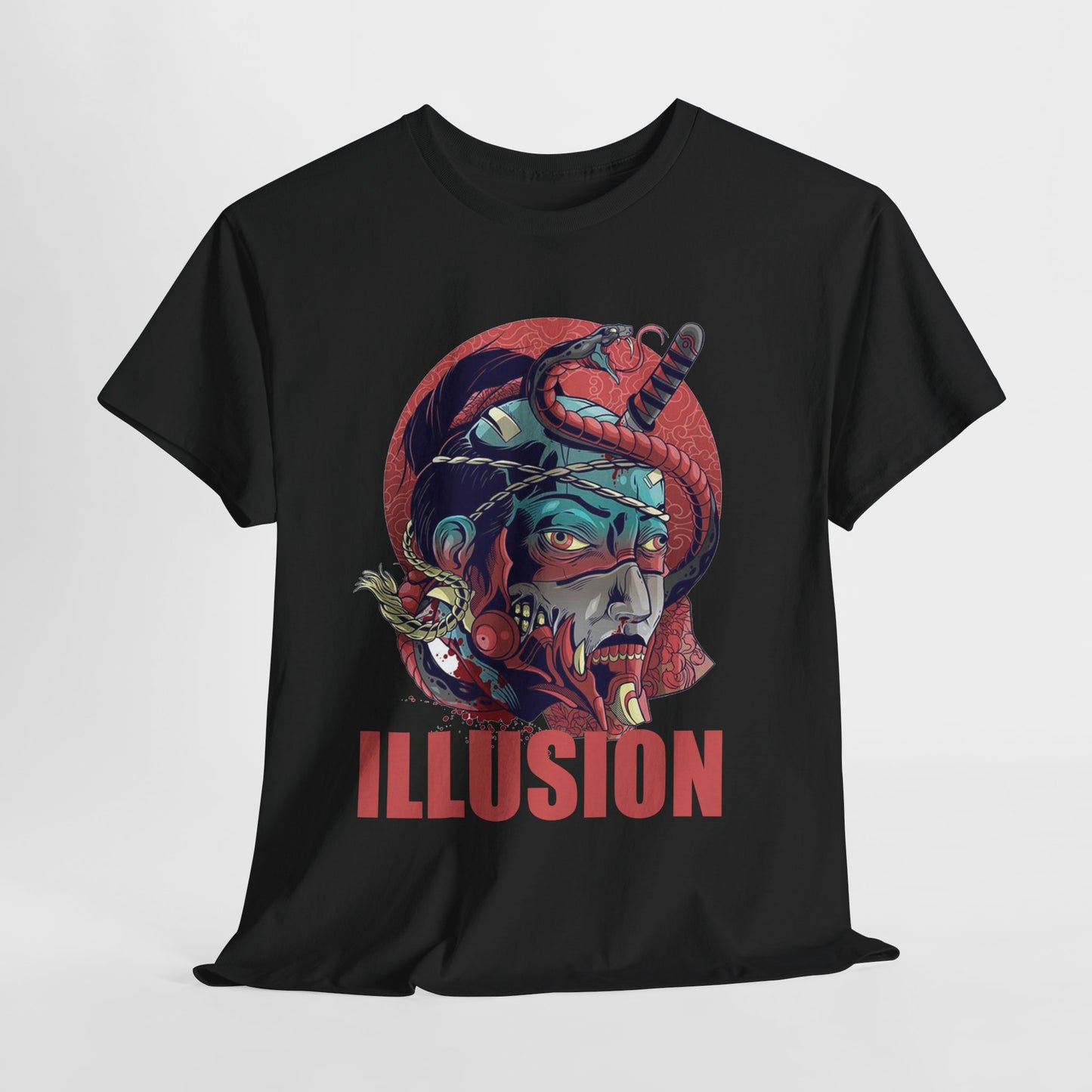 Artistic Unisex Heavy Cotton Tee - 'ILLUSION' Graphic Design
