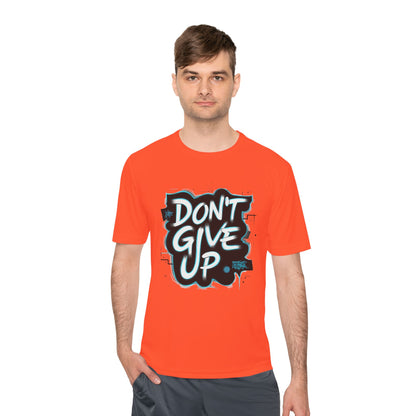Motivational Wicking Tee – Don't Give Up, Gym Shirt, Fitness Apparel, Inspirational Top, Workout Gear, Casual Wear
