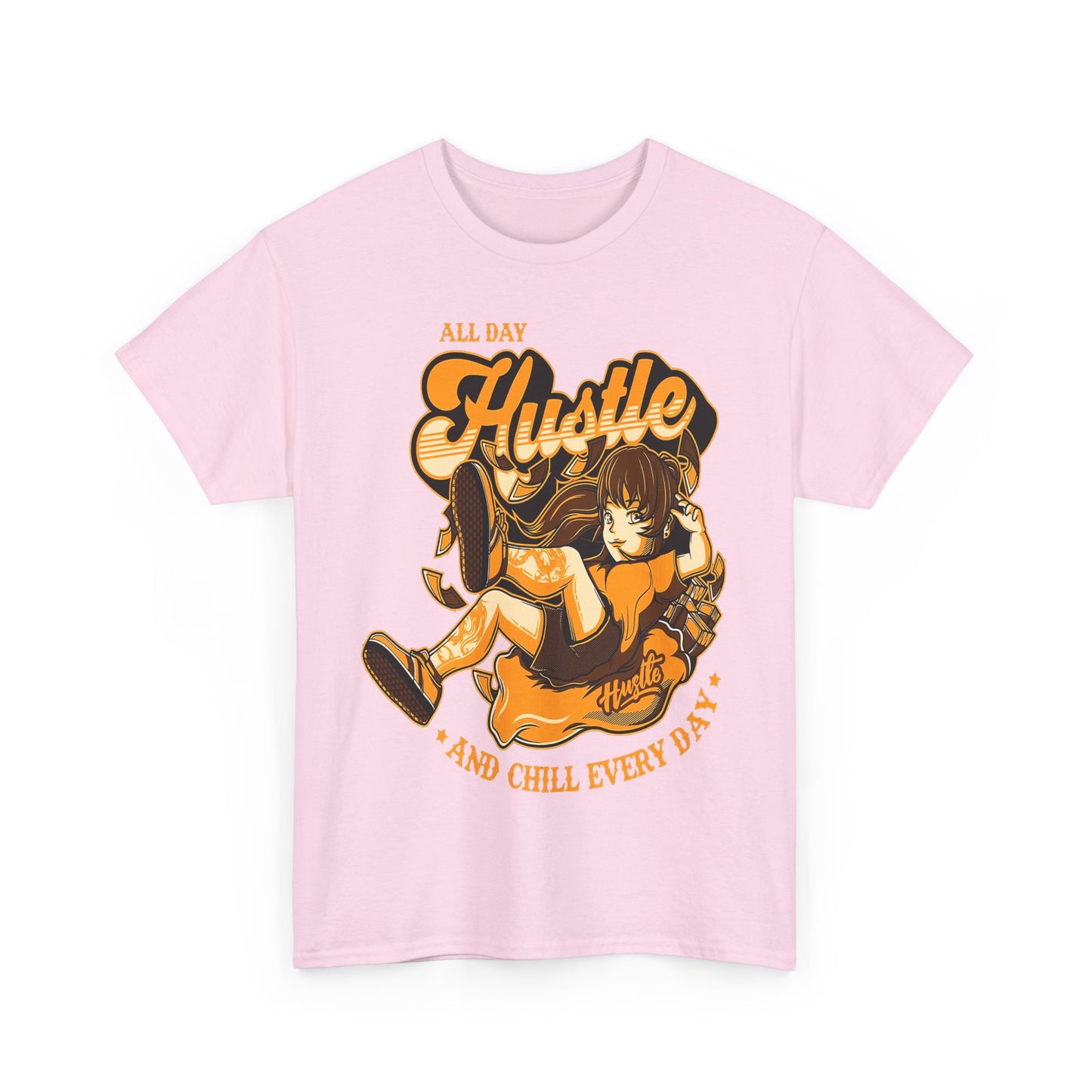 All Day Hustle Unisex Heavy Cotton Tee - Chill Vibes Graphic Tee