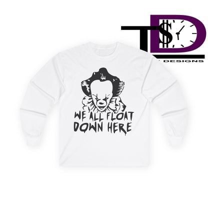 Creepy Horror Theme Long Sleeve Tee, Halloween Shirt, Unisex Graphic Tee, Movie Fan Apparel, Gift for Horror Lovers