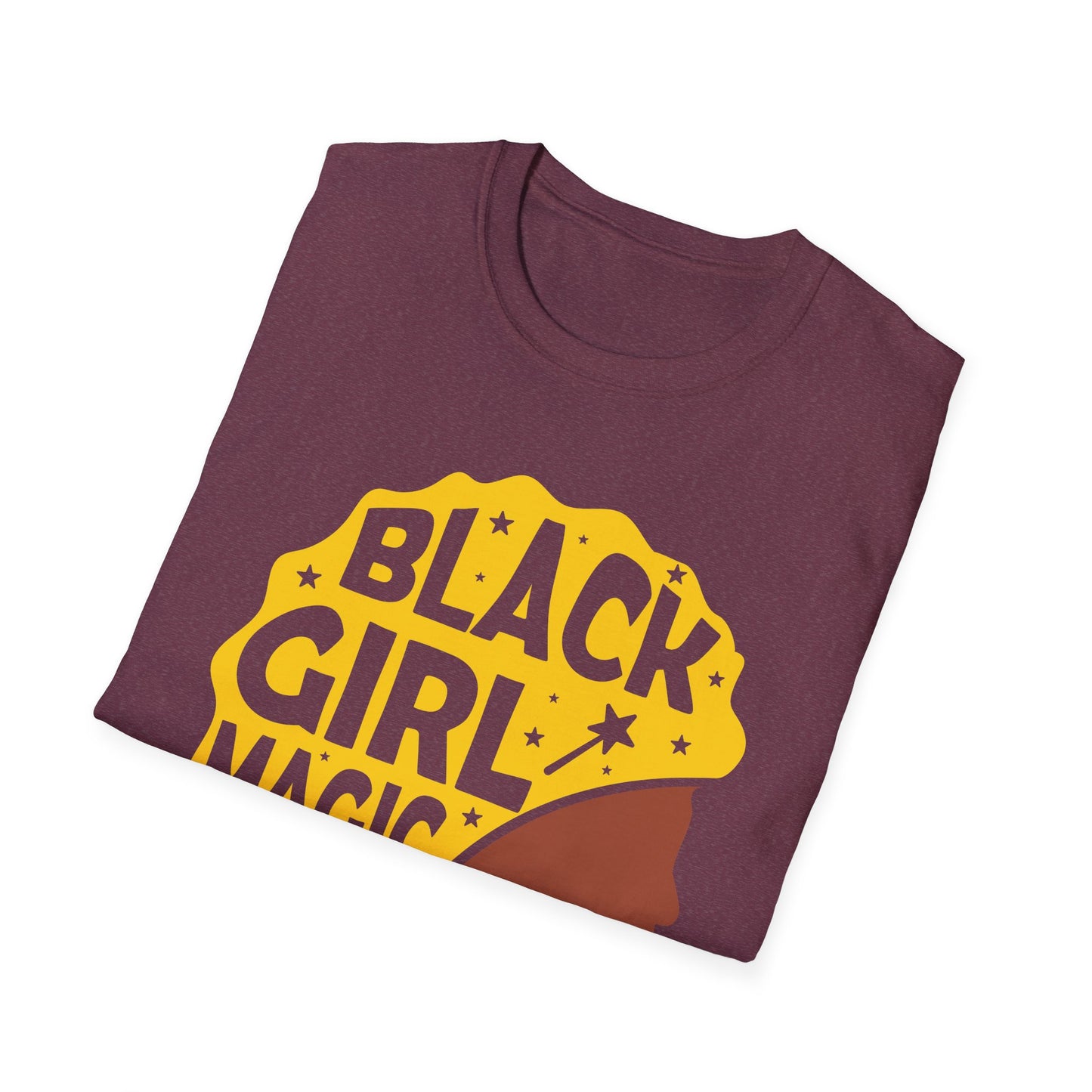 Empowerment Tee: Black Girl Magic Unisex Softstyle T-Shirt, Affirmation Shirt, Gift for Her, Inspirational Apparel, Cultural Pride Wear