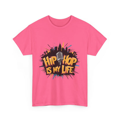 Hip Hop Is My Life Unisex Heavy Cotton Tee, Music Lover Gift, Streetwear T-Shirt, Cool Graphic Tee, Youthful Style, Everyday Casual Wear