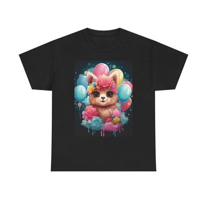 Cute Floral Dog Unisex Heavy Cotton Tee - Perfect for Dog Lovers!