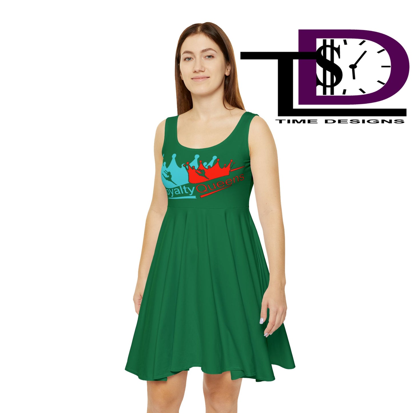 Royalty Skater Dress - Fun and Playful AOP, Perfect for Summer Parties, Festivals, Birthdays, Everyday Wear, Fashionable Casual Dress