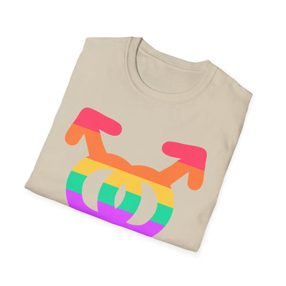 Gay Pride Unisex Softstyle T-Shirt | LGBTQ+ Pride Apparel, Festival Outfits, Gift for Allies, Rainbow Shirt