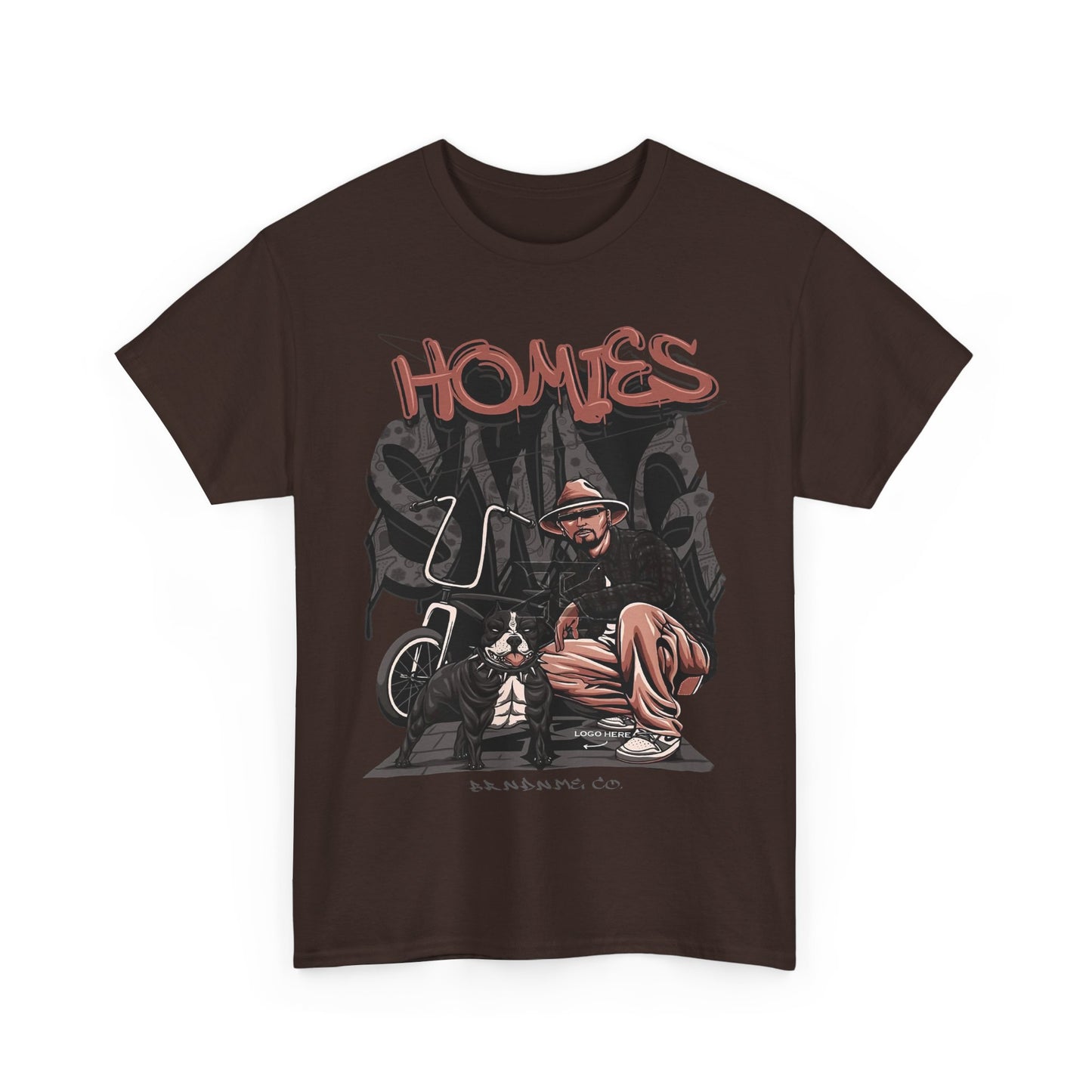 Graphic Unisex Heavy Cotton Tee - 'Homies' Casual Style