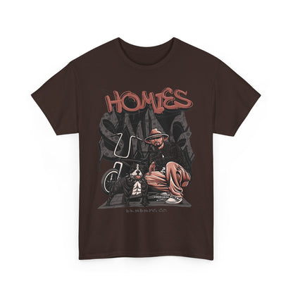 Graphic Unisex Heavy Cotton Tee - 'Homies' Casual Style