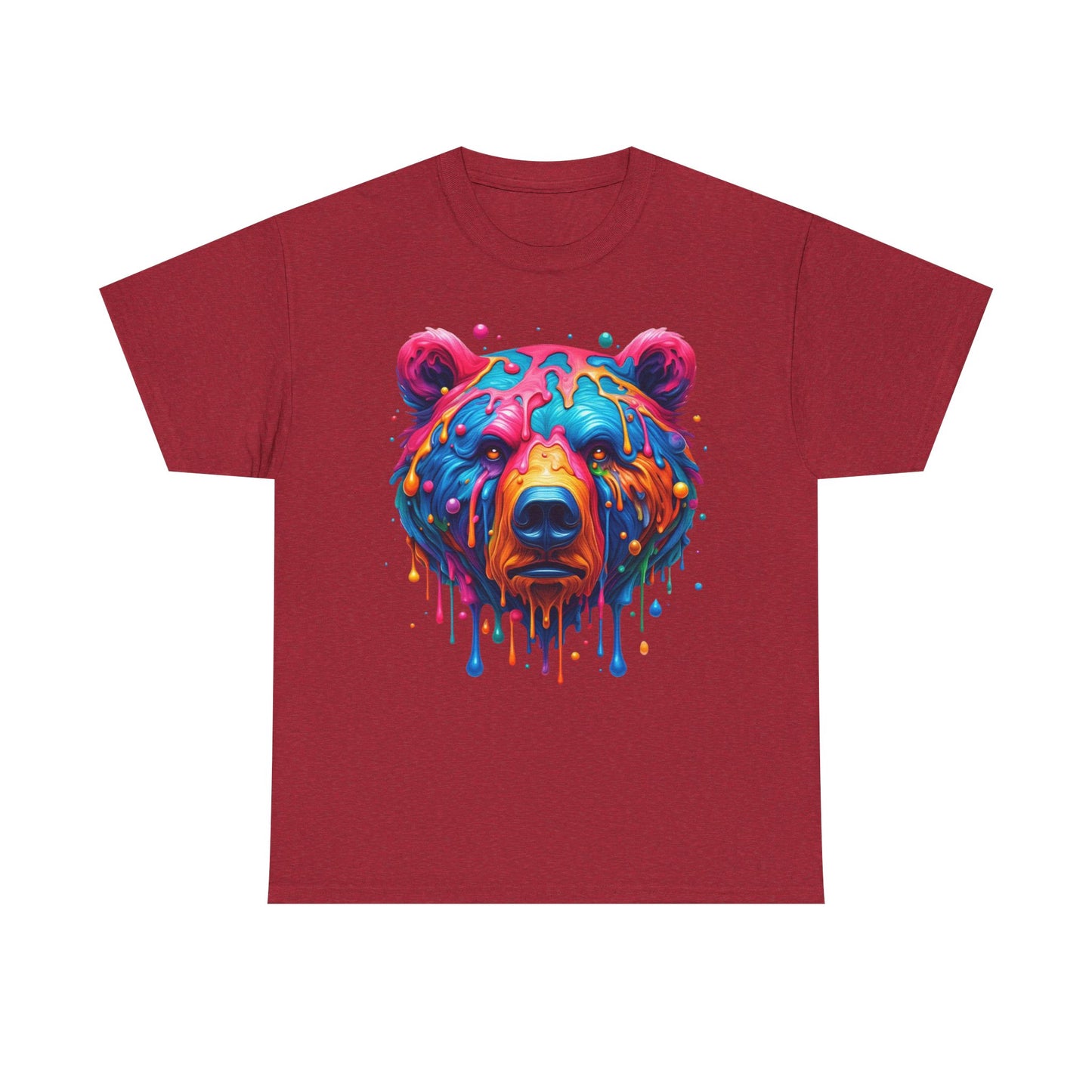 Colorful Bear Unisex Heavy Cotton Tee - Vibrant Art T-Shirt