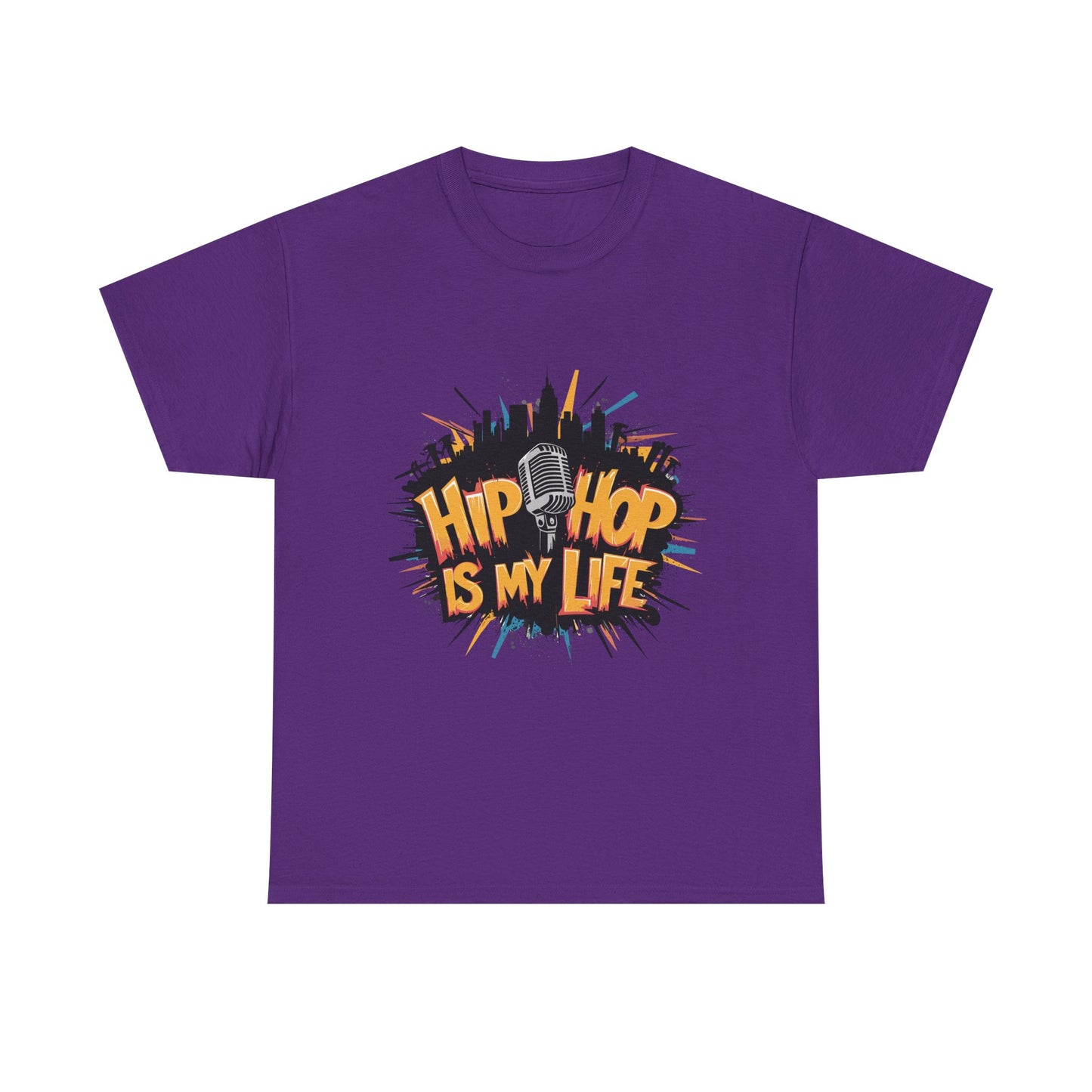 Hip Hop Is My Life Unisex Heavy Cotton Tee, Music Lover Gift, Streetwear T-Shirt, Cool Graphic Tee, Youthful Style, Everyday Casual Wear