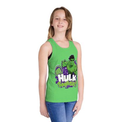 Kids Hulk Smash Jersey Tank Top - Fun Summer Wear for Young Superheroes