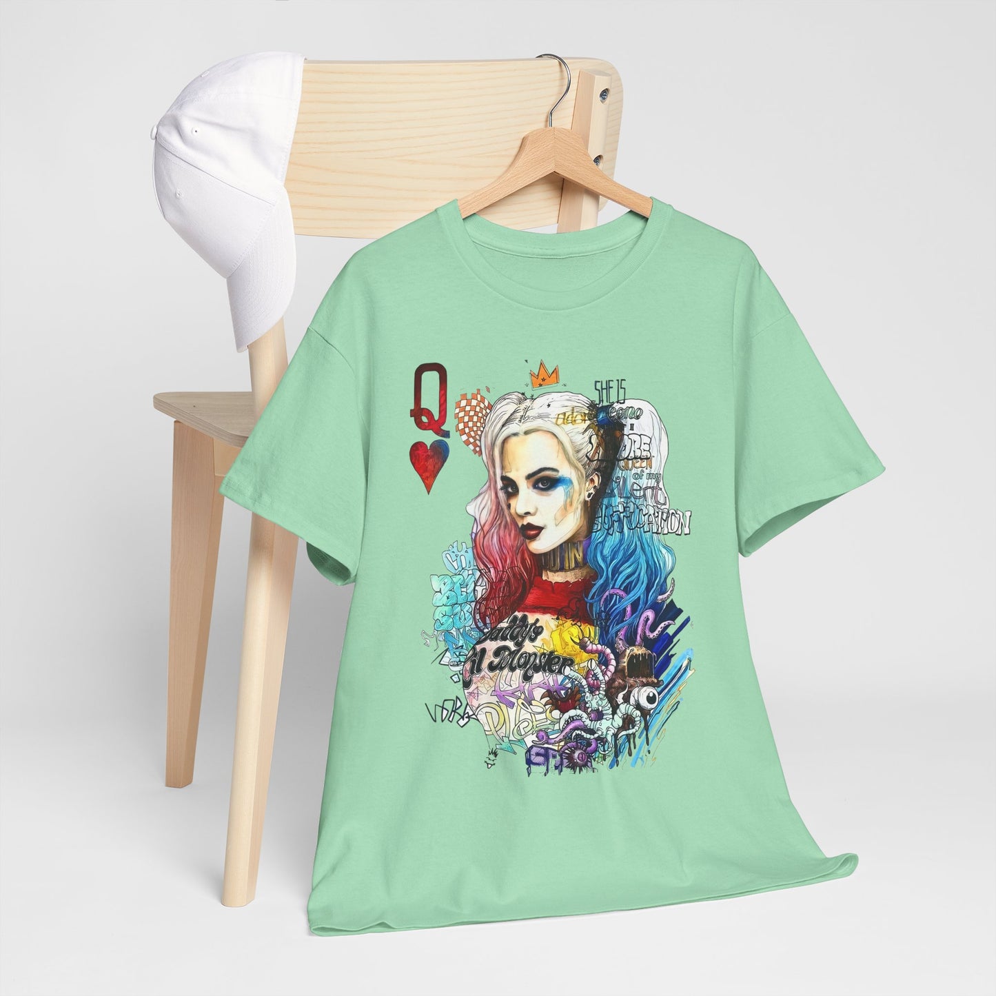 Harley Quinn Inspired Unisex Heavy Cotton Tee - Bold Graphic Design