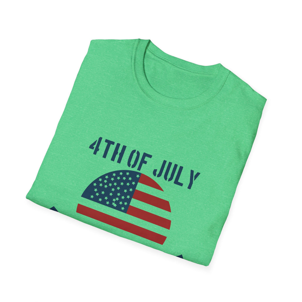 4th of July Unisex Softstyle T-Shirt, Independence Day Tee, Patriotic Shirt, July 4th Celebration Apparel, Summer BBQ Top