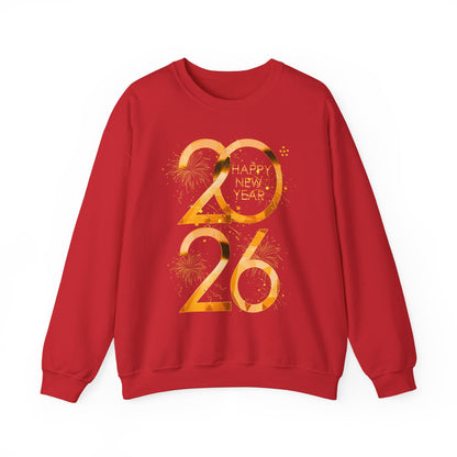 2026 Happy New Year Sweatshirt — Gold Foil Celebration Crewneck