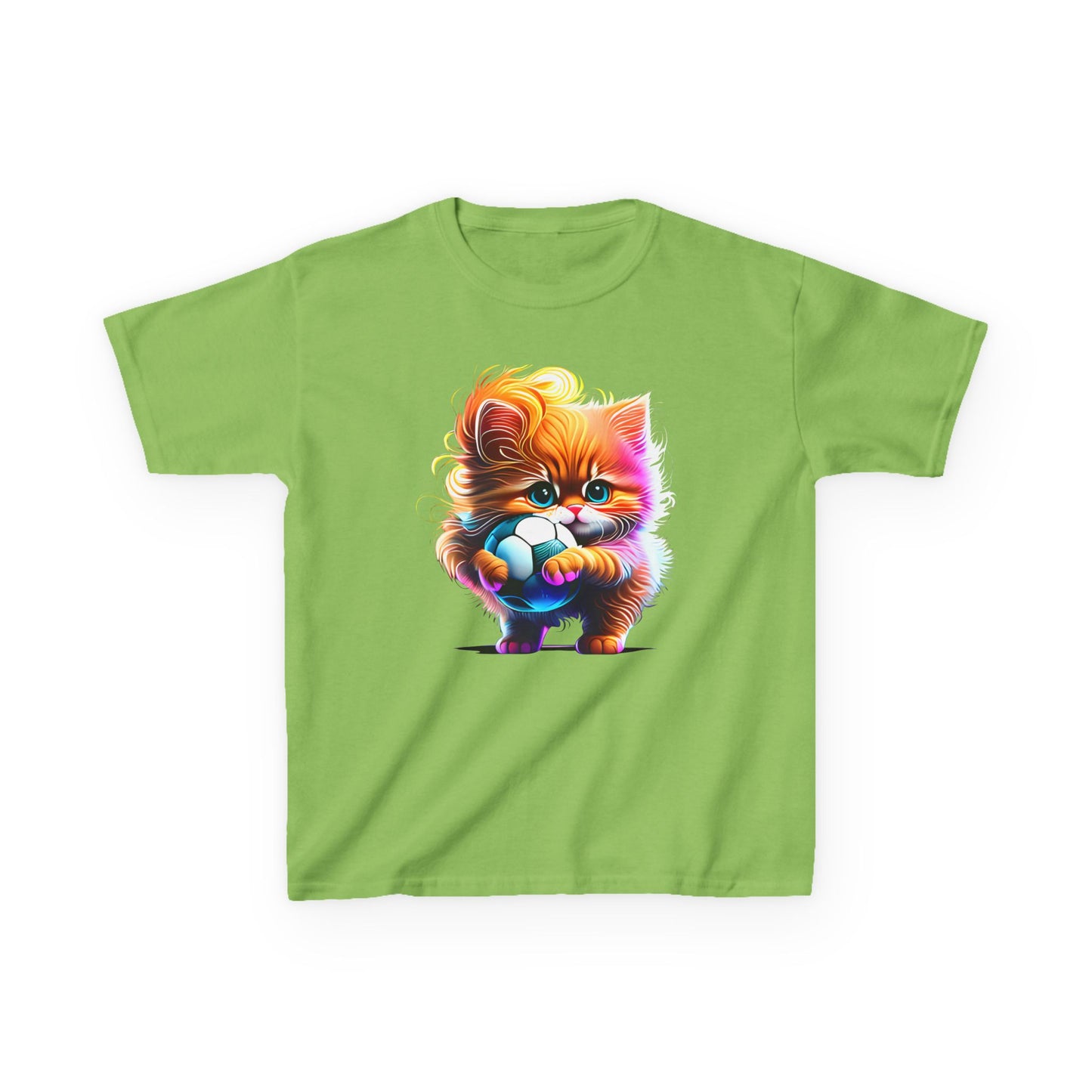 Colorful Kitten Kids Tee - Fun, Playful Cotton T-Shirt for Cat Lovers