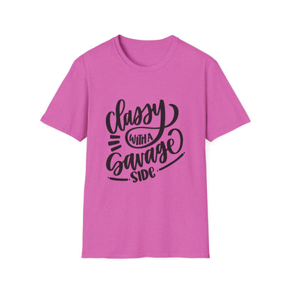 Classy with a Savage Side Unisex Softstyle T-Shirt - Trendy Graphic Tee for Casual Wear