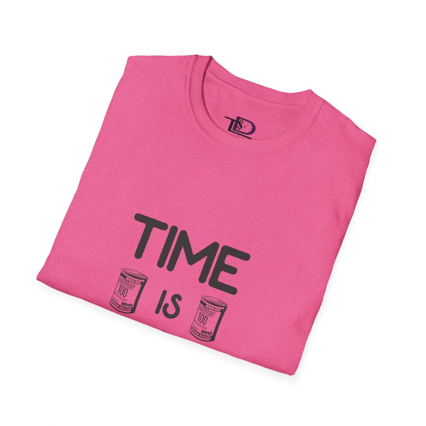 Inspirational Unisex Softstyle T-Shirt - "Time is Money" Statement Tee for Financial Motivators