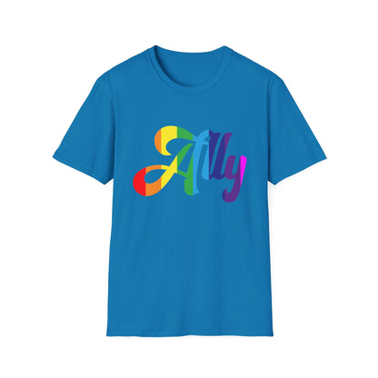 Pride Ally T-Shirt, Unisex Tee for LGBTQ+ Support, Softstyle Shirt for Everyday Wear, Gift for Allies