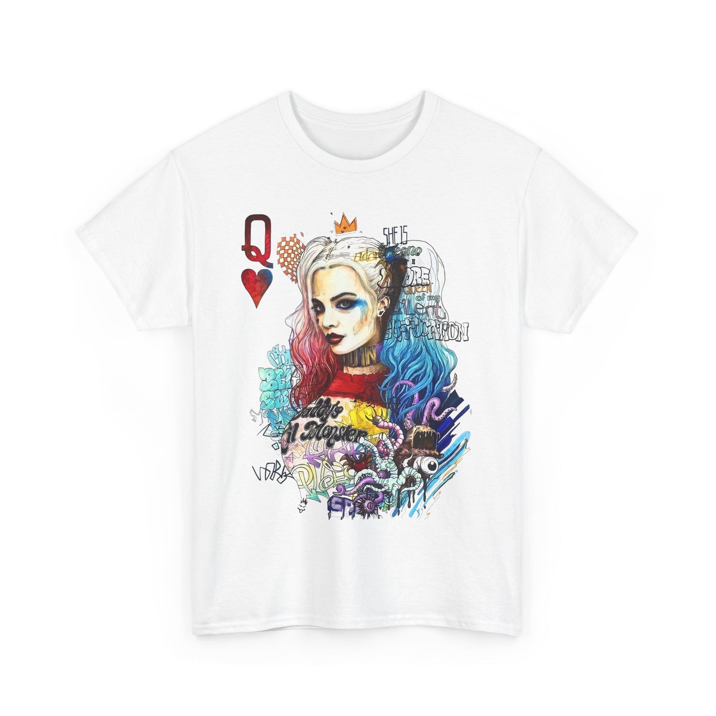 Harley Quinn Inspired Unisex Heavy Cotton Tee - Bold Graphic Design